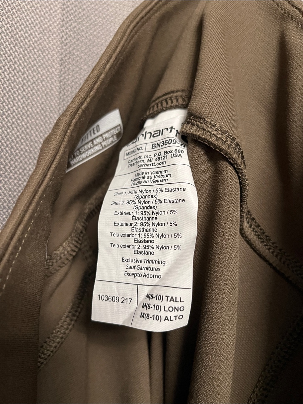 Carhartt Olive Brown Leggings with Utility Pockets - Picture 5 of 8